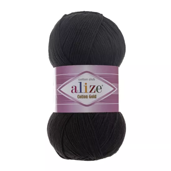 Alize Cotton Gold Siyah No: 60 | %55 Pamuklu Örgü İpi