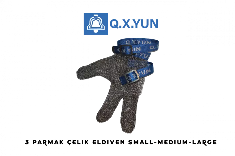 QXYUN Çelik Eldiven 3 Parmak (L)