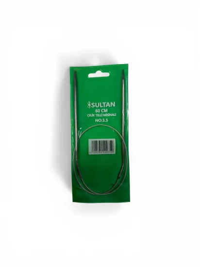 Sultan 3.5 MM 60 CM Çelik Telli Misinalı Şiş