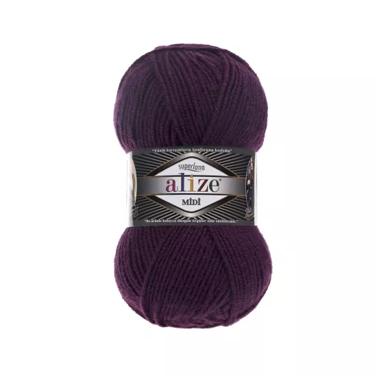 Alize Superlana Midi 111 Mürdüm - %25 Yünlü El Örgü İpi