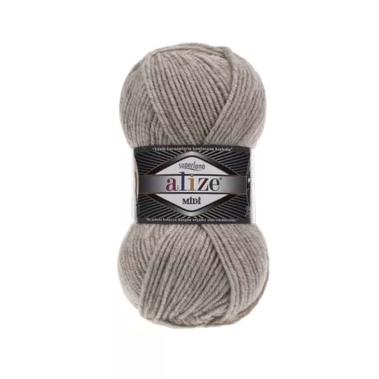 Alize Superlana Midi 152 Bej Melanj - %25 Yünlü El Örgü İpi