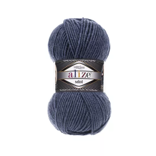 Alize Superlana Midi 203 Denim Melanj - %25 Yünlü El Örgü İpi