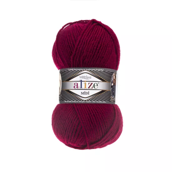 Alize Superlana Midi 390 Vişne - %25 Yünlü İp