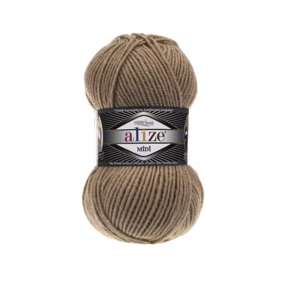 Alize Superlana Midi 466 Koyu Bej - %25 Yünlü İp