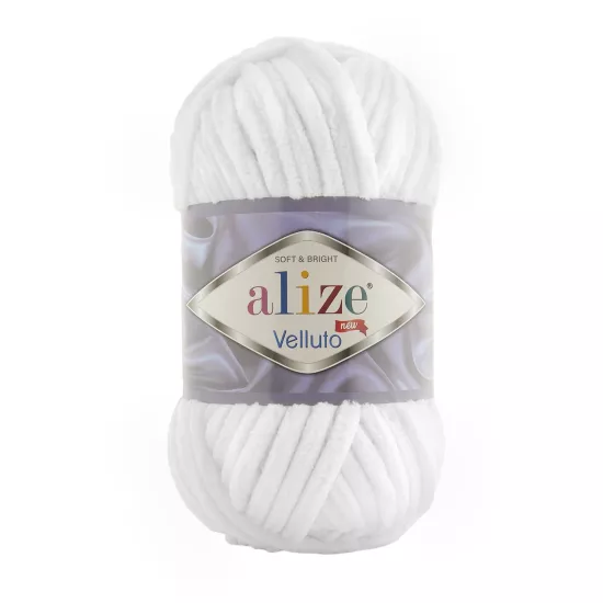 Alize Velluto Beyaz 55 - Kar Beyazı Kadife İp Alize Velluto Beyaz 55 - Kar Beyazı Kadife İp