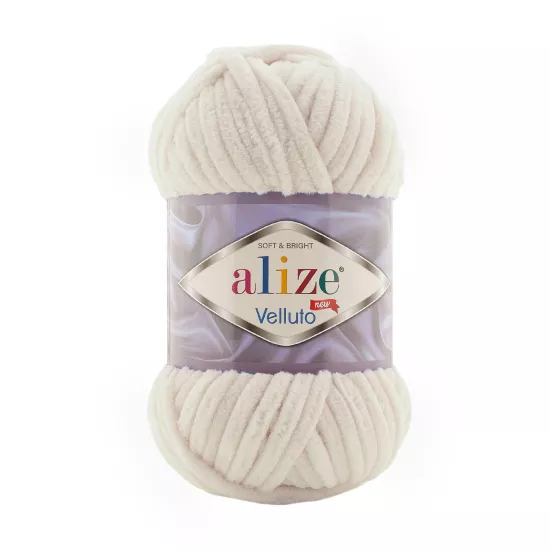 Alize Velluto Fildişi 599 - Ekru / Kemik Kadife İp Alize Velluto Fildişi 599 - Ekru / Kemik Kadife İp
