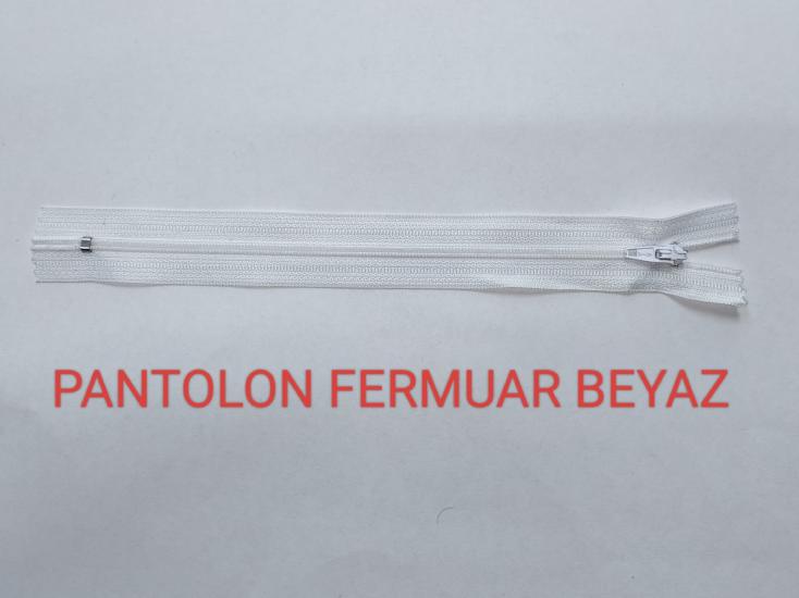 Beyaz Pantolon Fermuarı