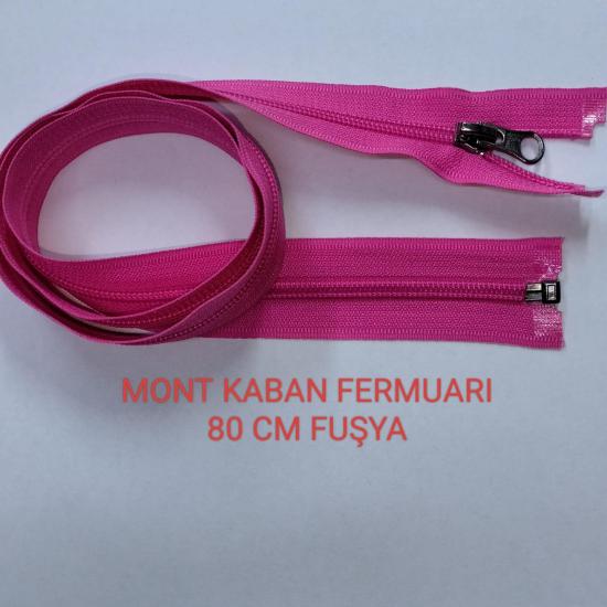 Fuşya Mont Kaban Fermuarı 80 cm