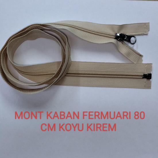 Koyu Krem Mont Kaban Fermuarı 80 cm