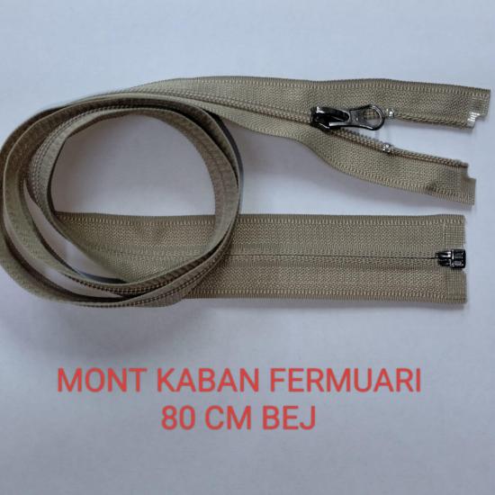 Bej Mont Kaban Fermuarı 80 cm