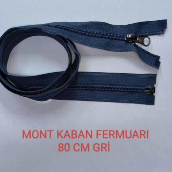 Gri Mont Kaban Fermuarı 80 cm