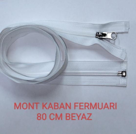 Beyaz Mont Kaban Fermuarı 80 cm