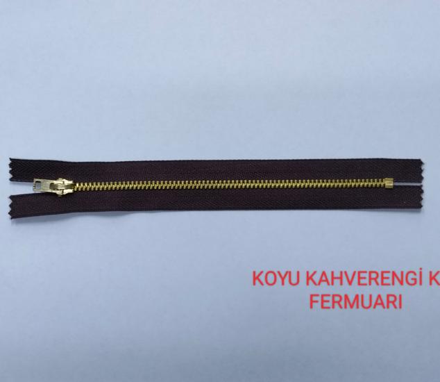 Koyu Kahve Kot Fermuarı