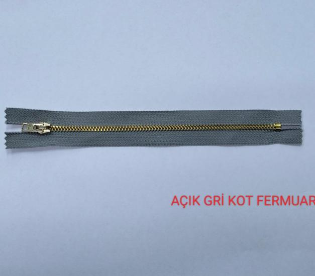 Açık Gri Kot Fermuarı